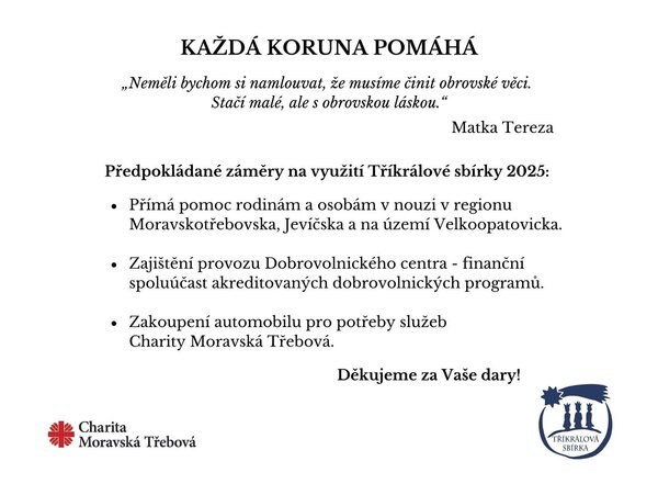 Tříkrálová sbírka 2025